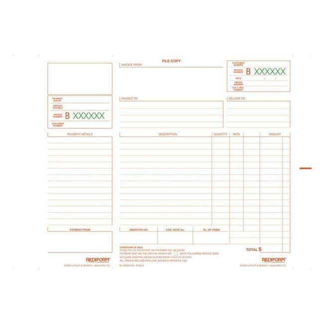 Rediform Book Rtinv/3 Invoice Statement Triplicate 50 Leaf-Officecentre