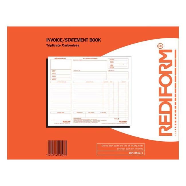 Rediform Book Rtinv/3 Invoice Statement Triplicate 50 Leaf-Officecentre