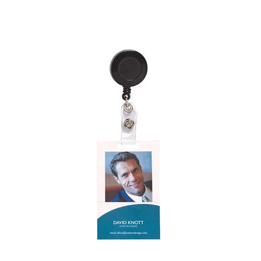 Rexel id retractable card holder with s black (hangsell)-Officecentre
