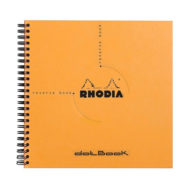 Rhodia Reverse Book Spiral 210x210mm Dotted Orange-Officecentre