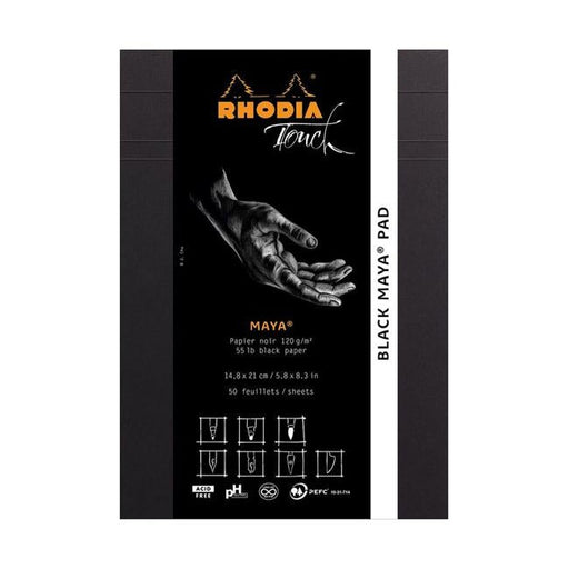 Rhodia Touch Maya Black Pad A5 Blank-Officecentre