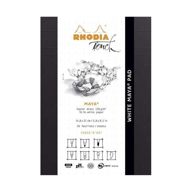 Rhodia Touch Maya White Pad A5 Cross n Dot-Officecentre