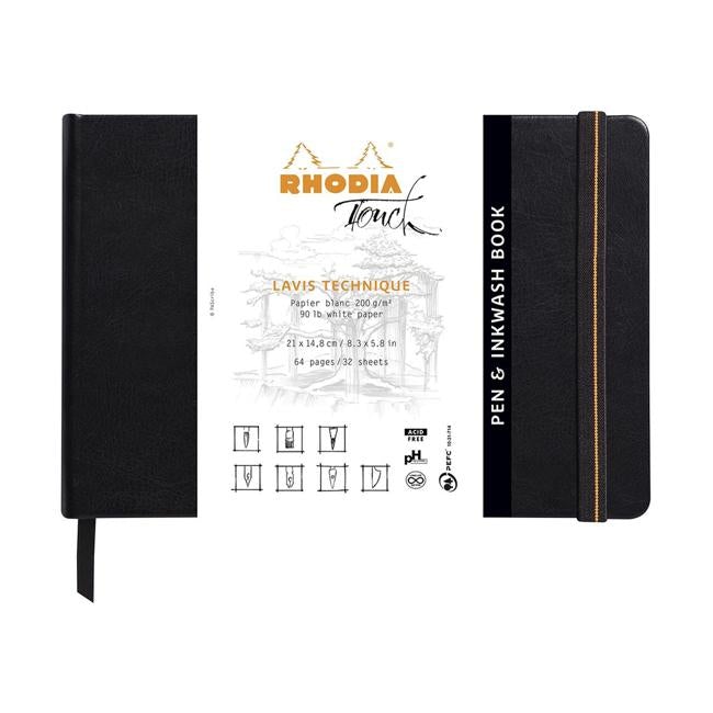 Rhodia Touch Pen and Inkwash Book A5 Landscape Blank-Officecentre