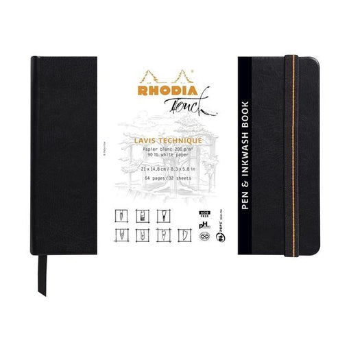 Rhodia Touch Pen and Inkwash Book A5 Landscape Blank-Officecentre