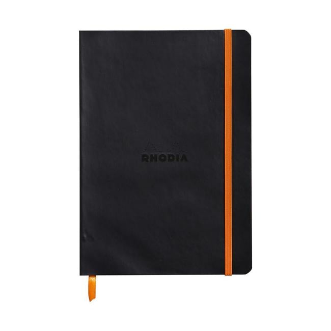 Rhodiarama Softcover Notebook A5 Lined Black-Officecentre