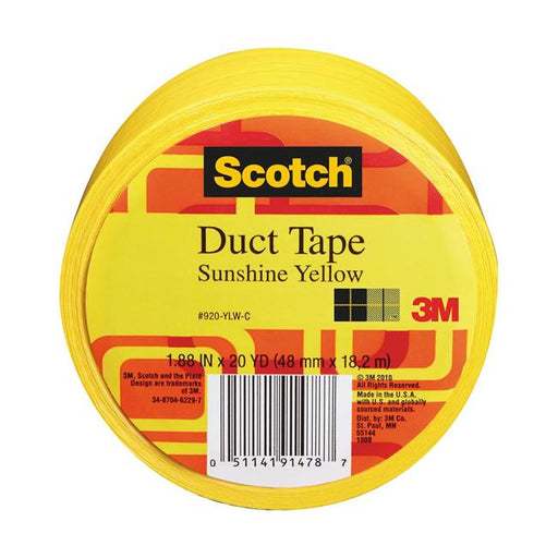 Scotch Duct Tape 920-YLW 48mm x 18.2m Sunshine Yellow-Officecentre