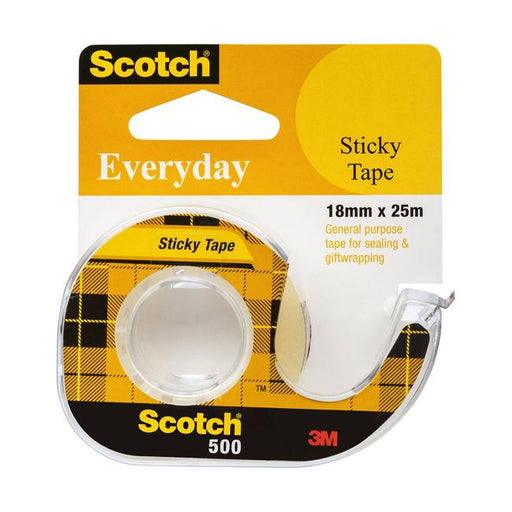 Scotch Everyday Tape 500 18mm x 25m on Dispenser-Officecentre