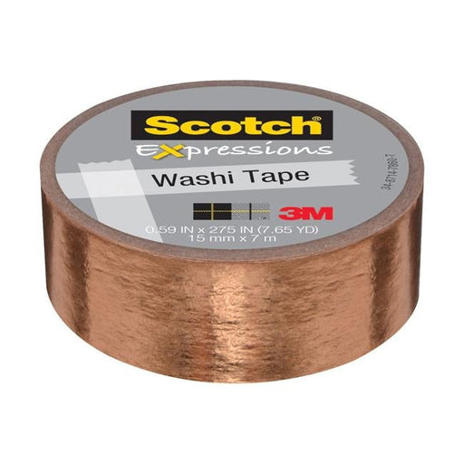 Scotch Expressions Foil Washi Tape C614-CPR 15mm x 7m Copper-Officecentre