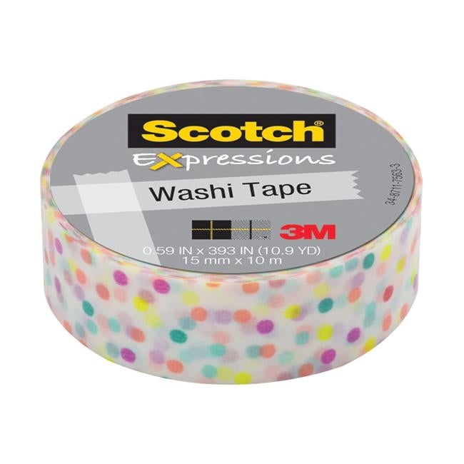 Scotch Expressions Washi Tape C314-P47 15mm x 10m Fun Dots-Officecentre
