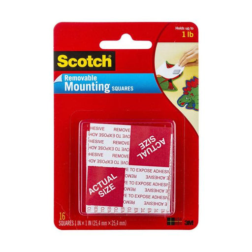 Scotch Mounting Squares Removable 108 25.4x5.4mm Pkt/16-Officecentre