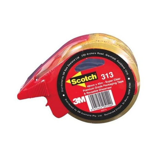 Scotch Sealing Tape 313 48mm x 50m Super Clear Hangsell with Dispenser-Officecentre