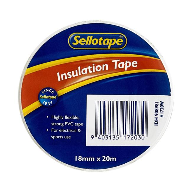 Sellotape 1720W Insulation White 18mmx20m-Officecentre