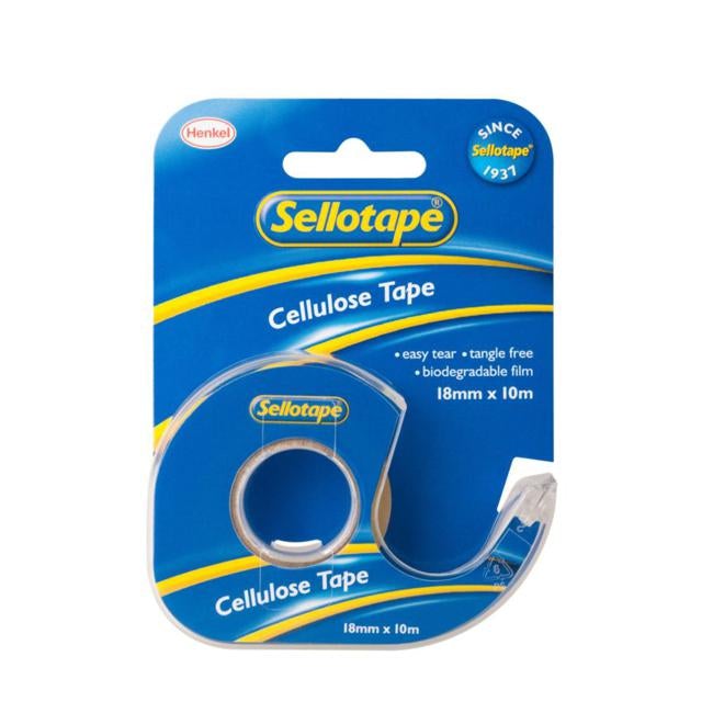 Sellotape 3264 Cellulose Tape On Dispenser 18mmx10m-Officecentre