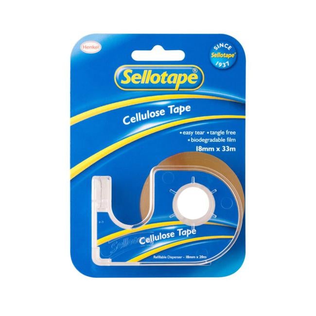 Sellotape 3272 Cellulose Tape On Dispenser 18mmx33m-Officecentre