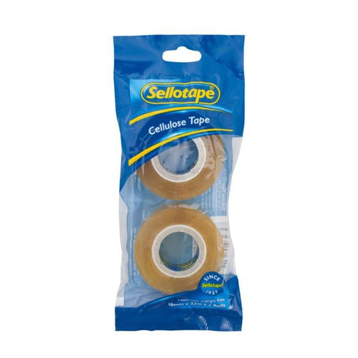 Sellotape 3274 Cellulose Tape 2 Pack 18mmx33m-Officecentre