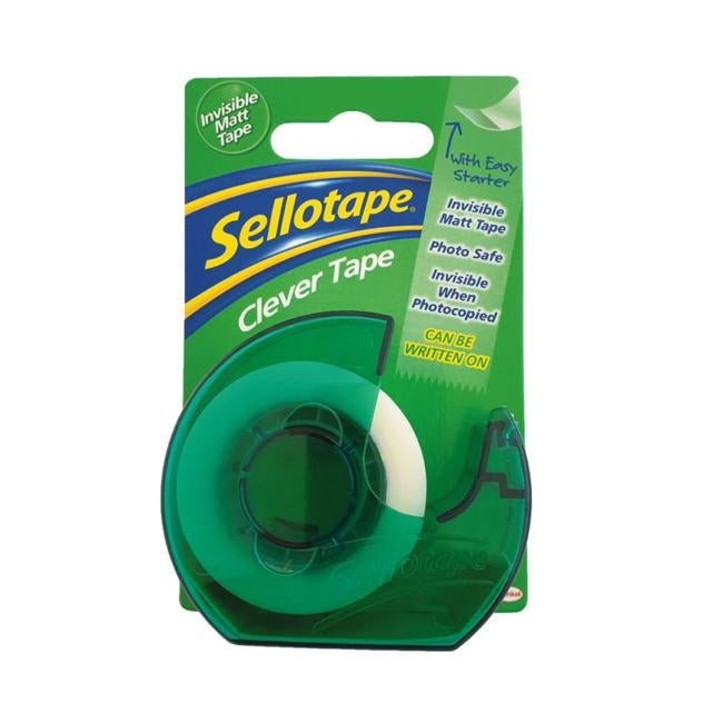 Sellotape Clever Tape on Dispenser 18mmx25m-Officecentre