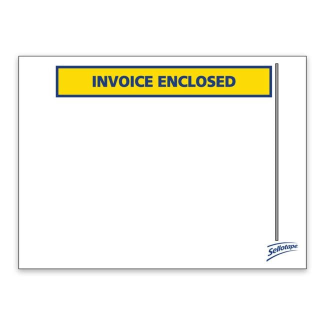 Sellotape Labelopes Invoice Enclosed 115x155mm 100/Pkt-Officecentre