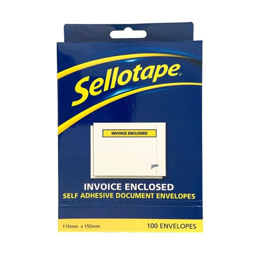 Sellotape Labelopes Invoice Enclosed 115x155mm 100/Pkt-Officecentre