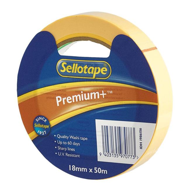 Sellotape Premium+ Washi Masking Tape 18mmx50m-Officecentre