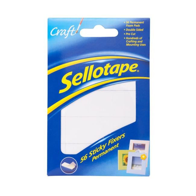 Sellotape Sticky Fixer Pads 12mmx25mm (56 Pads)-Officecentre