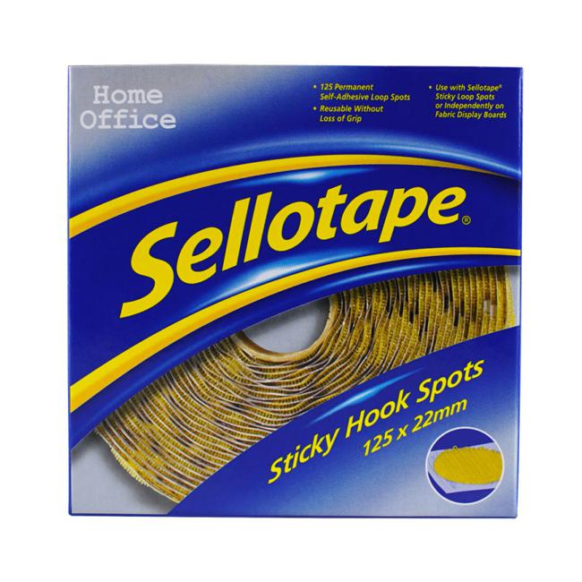 Sellotape Sticky Hook Spots Permanent 22mm 125 Pack-Officecentre