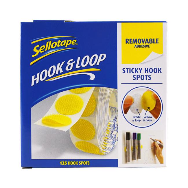Sellotape Sticky Hook Spots Removable 22mm 125 Pack-Officecentre