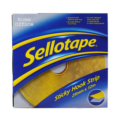 Sellotape Sticky Hook Strip Permanent 25mmx x 12M-Officecentre
