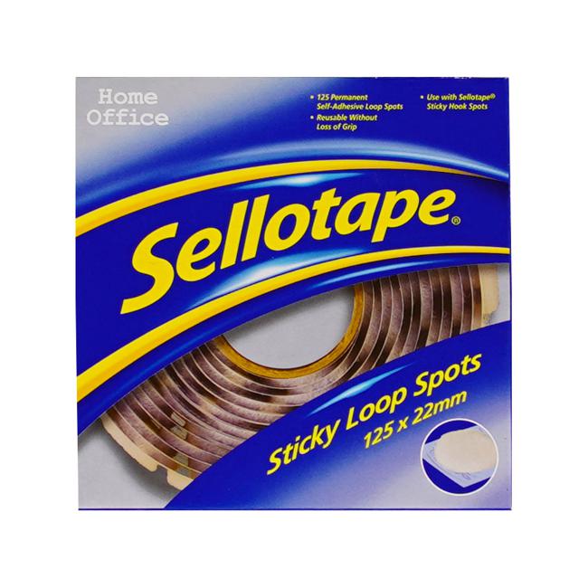 Sellotape Sticky Loop Spots Permanent 22mm 125 Pack-Officecentre