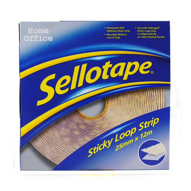 Sellotape Sticky Loop Strip Permanent 25mmx x 12M-Officecentre