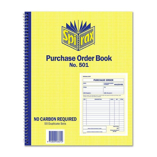 Spirax 501 purchase order book quarto 250x200mm-Officecentre