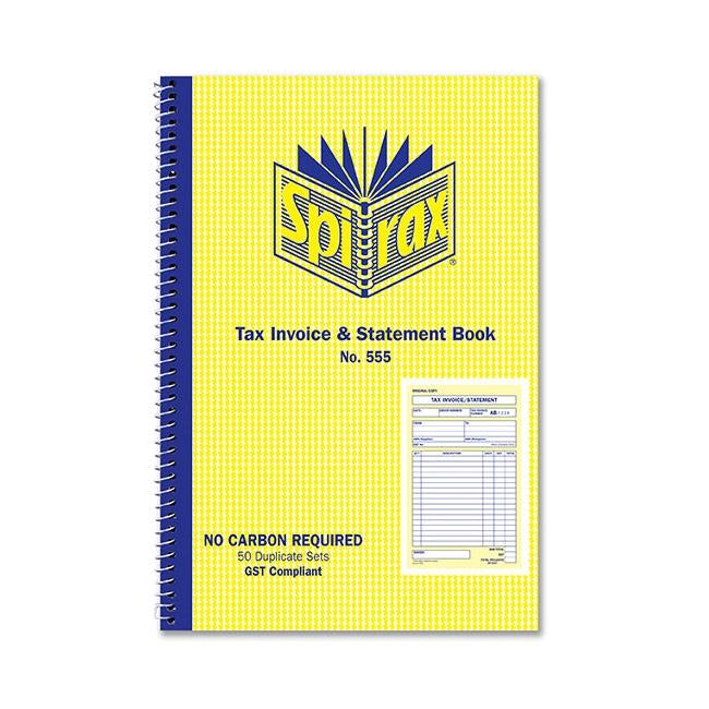 Spirax 555 invoice and statement book 207x144mm-Officecentre