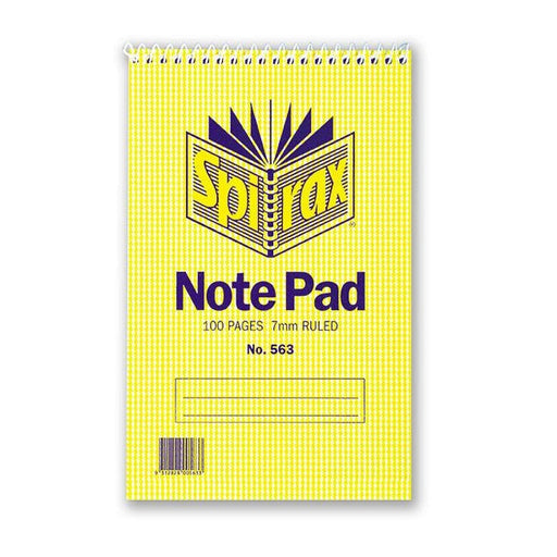 Spirax 563 notebook reporters 200x127mm 100 page t/o-Officecentre