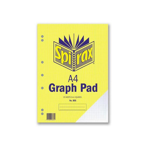 Spirax 805 graph pad 5mm a4 25 leaf-Officecentre