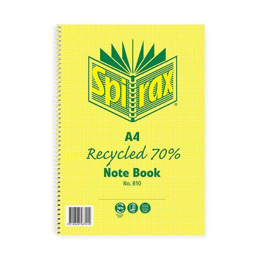 Spirax 810 recycled notebook a4 120 page-Officecentre