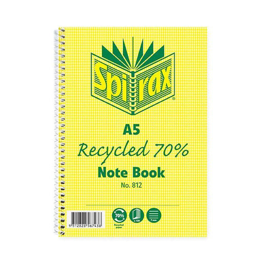 Spirax 812 recycled notebook a5 120 page-Officecentre