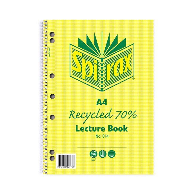 Spirax 814 recycled lecture book a4 140 page-Officecentre