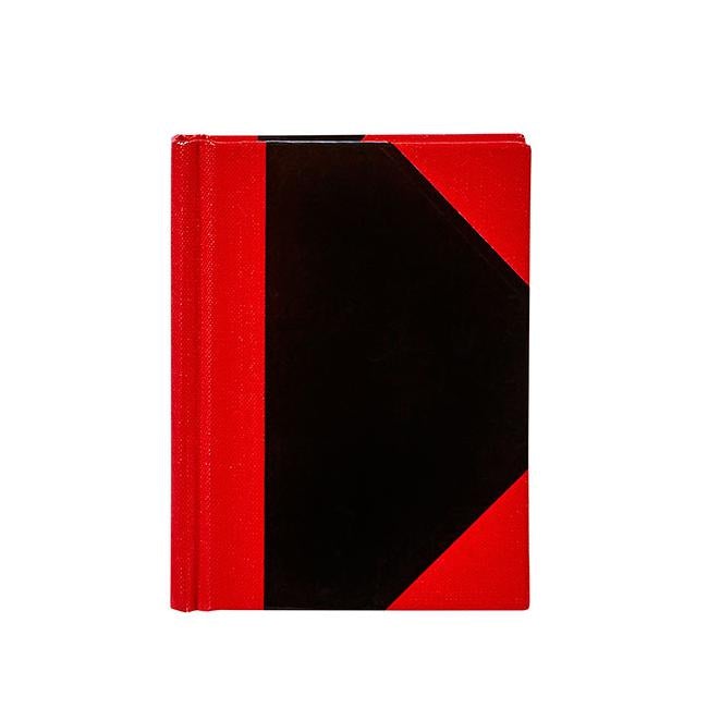 Spirax casebound notebook a7 black and red-Officecentre