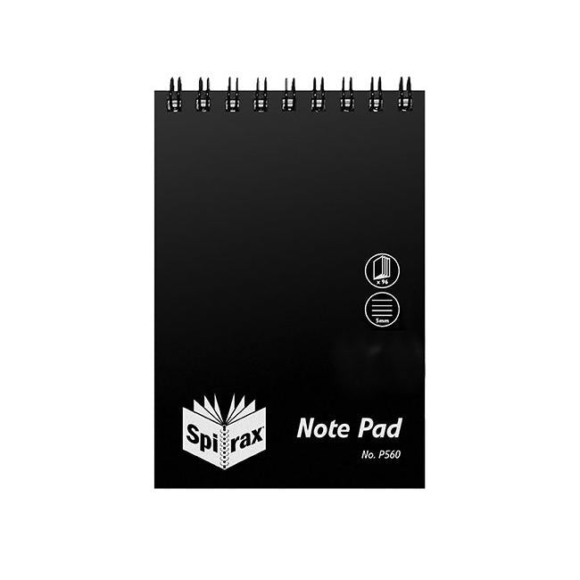 Spirax p560 pp notebook 112x77mm 96 page black t/o-Officecentre