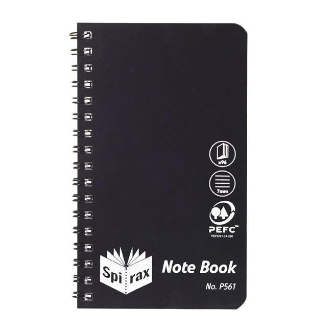 Spirax p561 pp notebook 147x87mm s/o 96 pgs blk-Officecentre