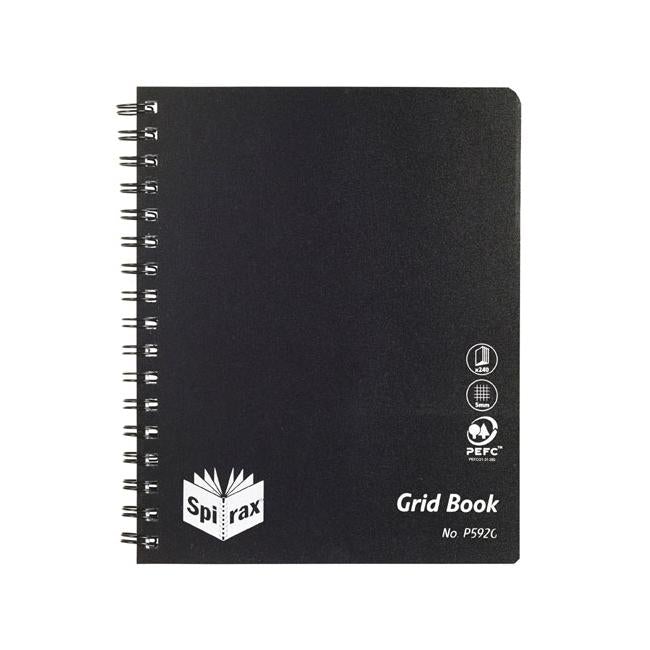 Spirax p592g pp grid book 222x178mm 240 pages bk s/o-Officecentre