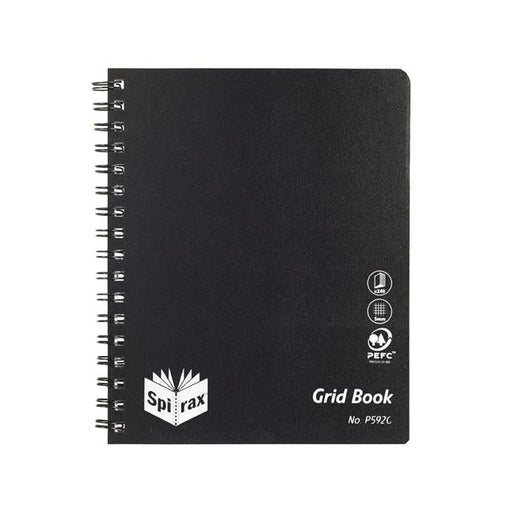 Spirax p592g pp grid book 222x178mm 240 pages bk s/o-Officecentre