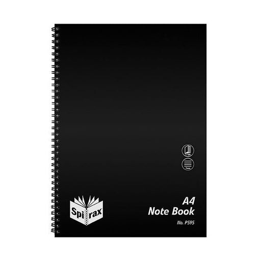 Spirax p595 pp notebook a4 120 page black s/o-Officecentre