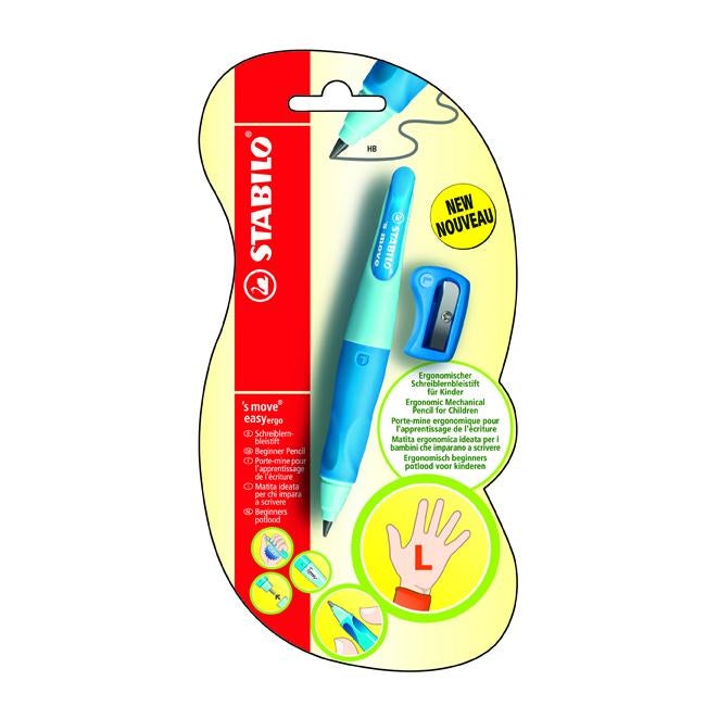 Stabilo easy ergo mechanical pencil left hand blue card 1-Officecentre