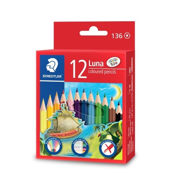 Staedtler Colour Pencils Luna Permanant Half Length Pkt 12-Officecentre
