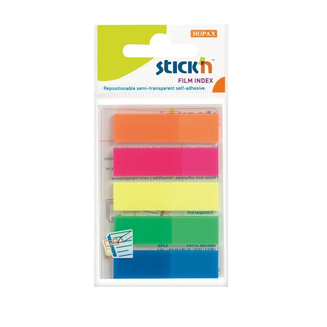 Stick’n Film Index Flags Neon 45x12mm 125 Flags 5 Colours-Officecentre