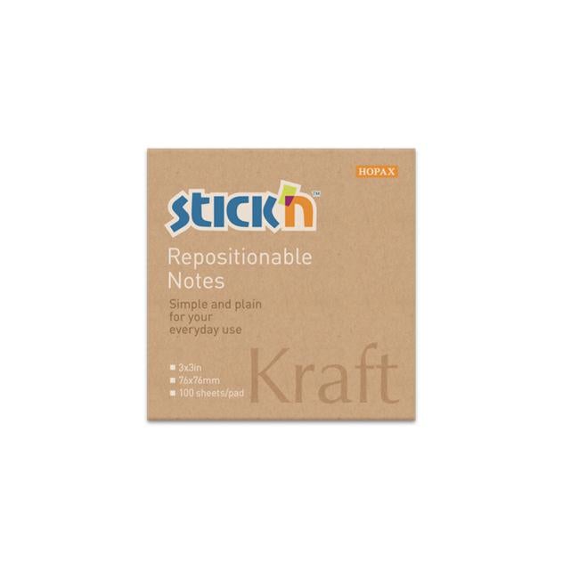 Stick’n Note 76x76mm 100 Sheet Kraft-Officecentre