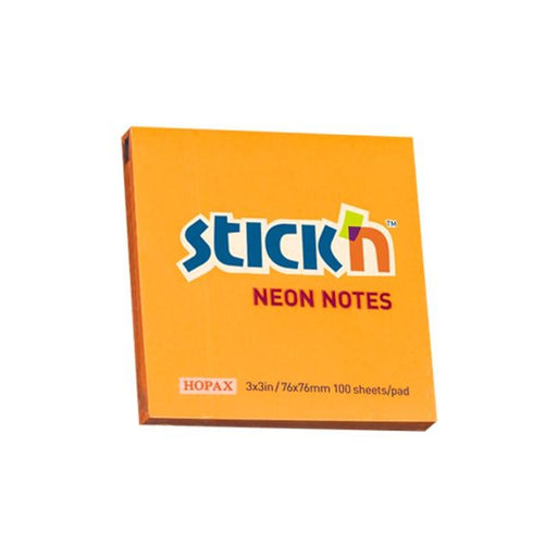 Stick’n Note 76x76mm 100 Sheet Neon Orange-Officecentre