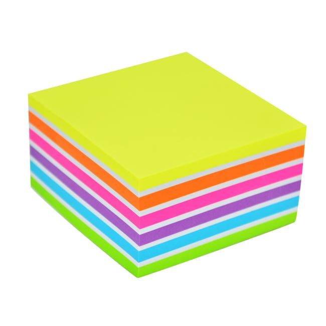 Stick'n Note Cube 76x76mm 400 Sheets Neon Pastel Mix-Officecentre