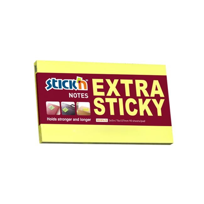 Stick’n Note Extra Sticky 76x127mm 90 Sheet Neon Lemon-Officecentre