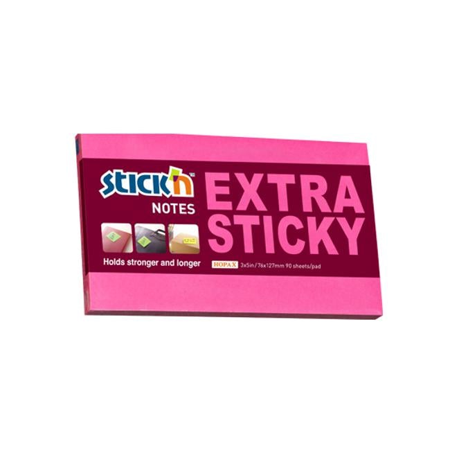 Stick’n Note Extra Sticky 76x127mm 90 Sheet Neon Magenta-Officecentre